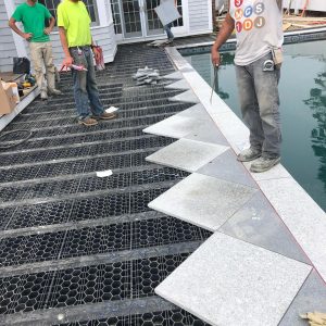 2’ x 2’ Granite Pavers with granite coping